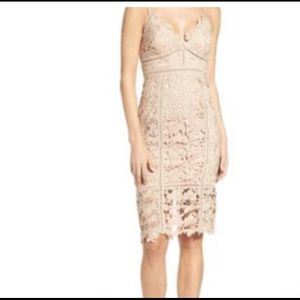 Bardot lace midi dress